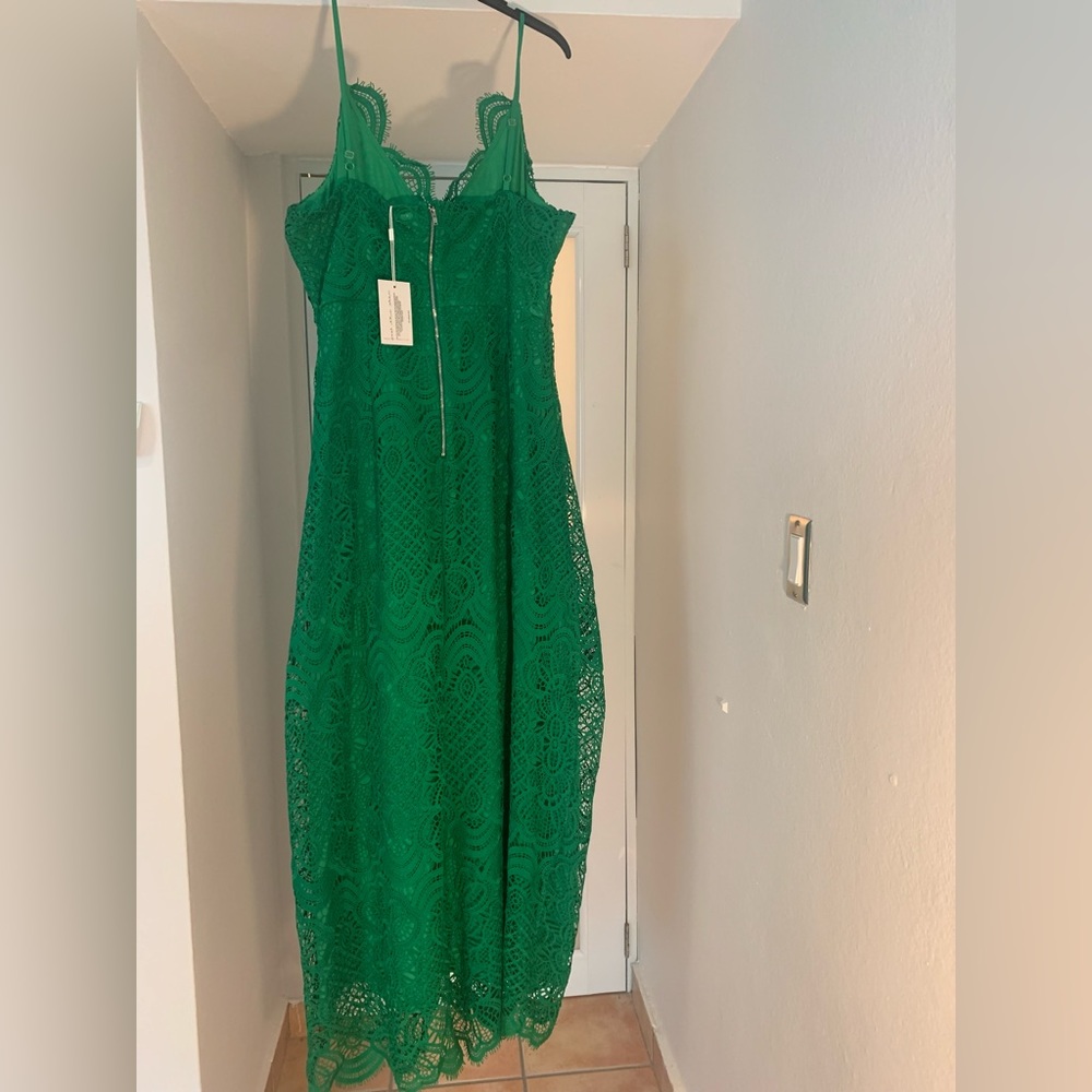 Emerald green embroider long dress